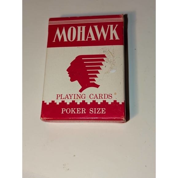 Vintage Mohawk Playing Cards Poker Size Red Box Sealed Cambric Finish Made USA - Picture 2 of 6